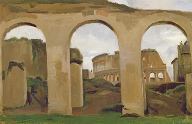 Das Kolosseum, gesehen durch die Arkaden der Basilika von Konstantin, 1825